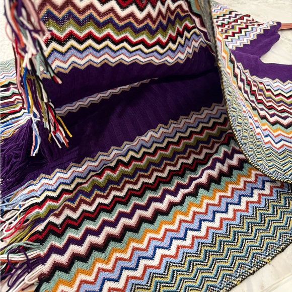 💜NWT Missoni Purple and Multicolor poncho / scarf - Picture 4 of 8
